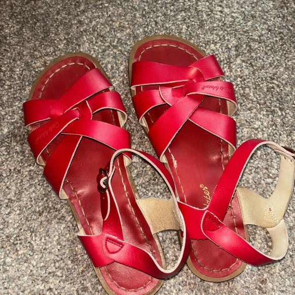 Red Leather Salt Water Sandals By Hoy 7 - Picture 8 of 8